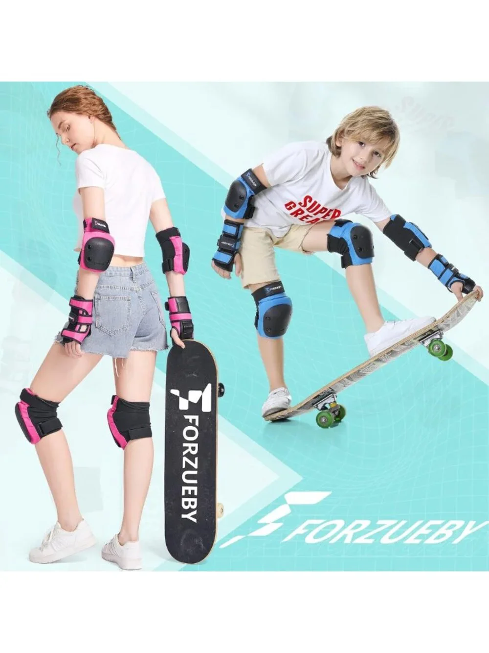 6-in-1 Protective Gear Set for Kids & Adults | Knee Pads, Elbow Pads, Wrist
